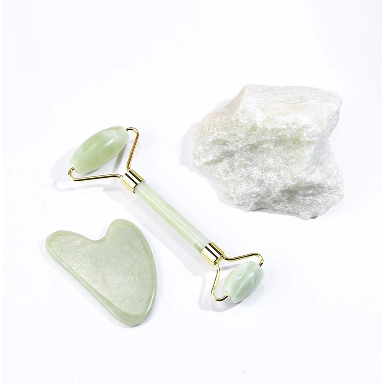 Jade & Gua Sha Roller Set