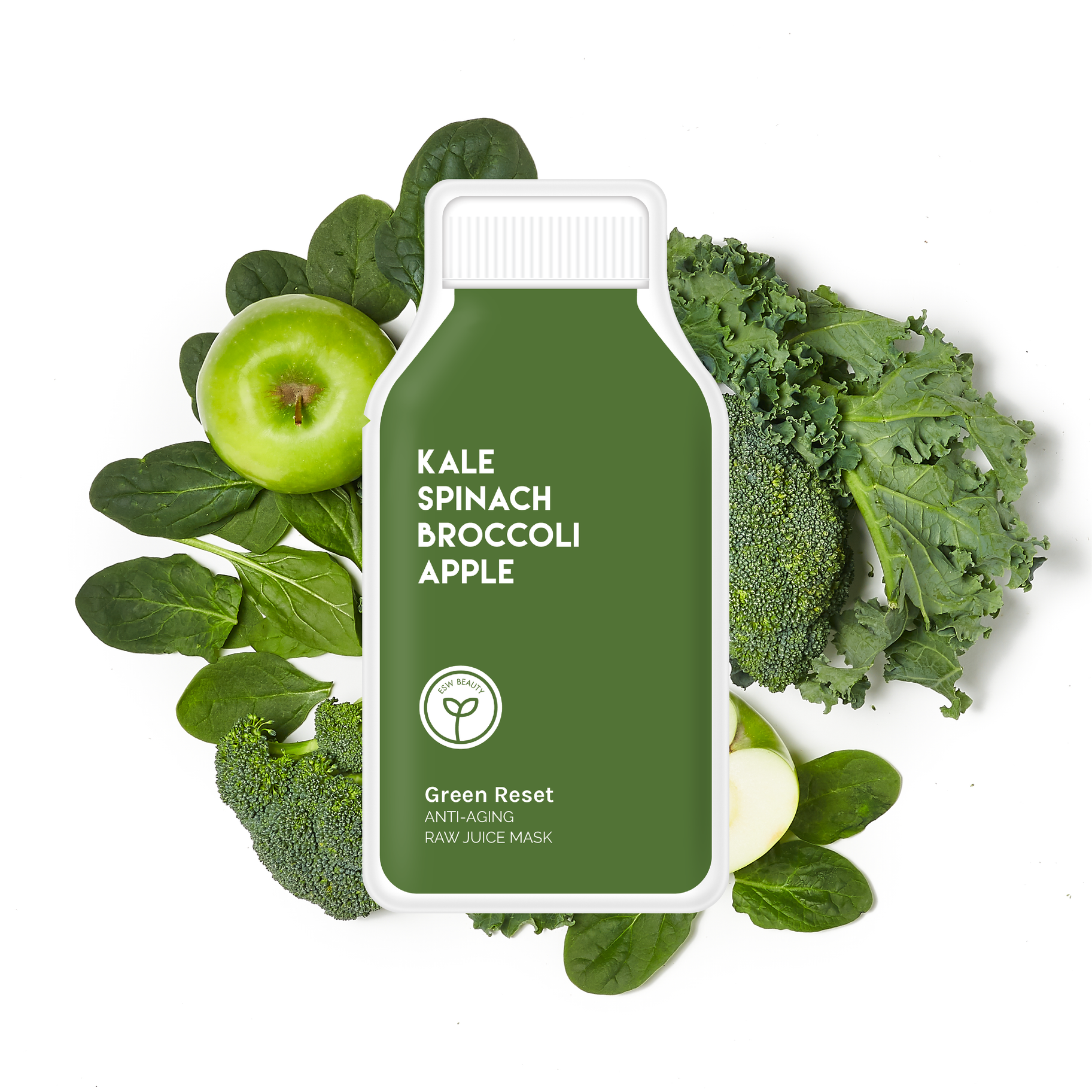 Mascarilla de jugo crudo de reinicio verde