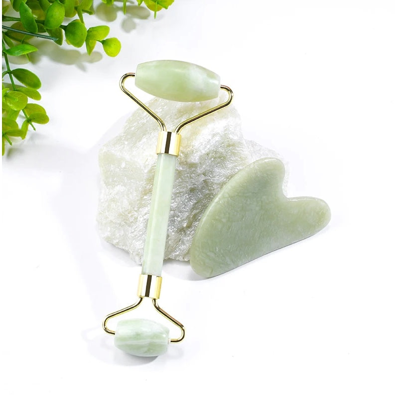 Jade & Gua Sha Roller Set