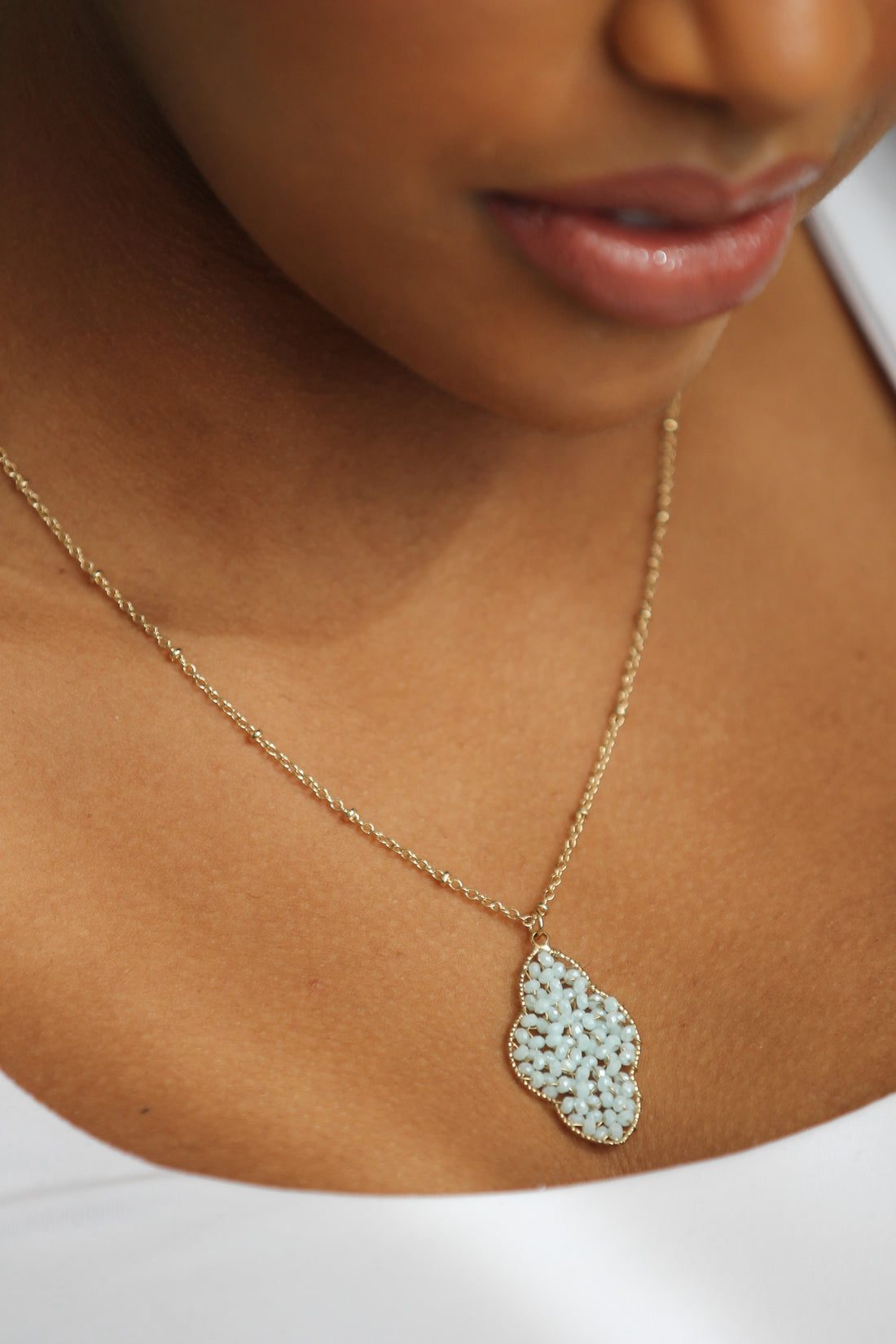 Dainty Sky Blue Crystal Necklace