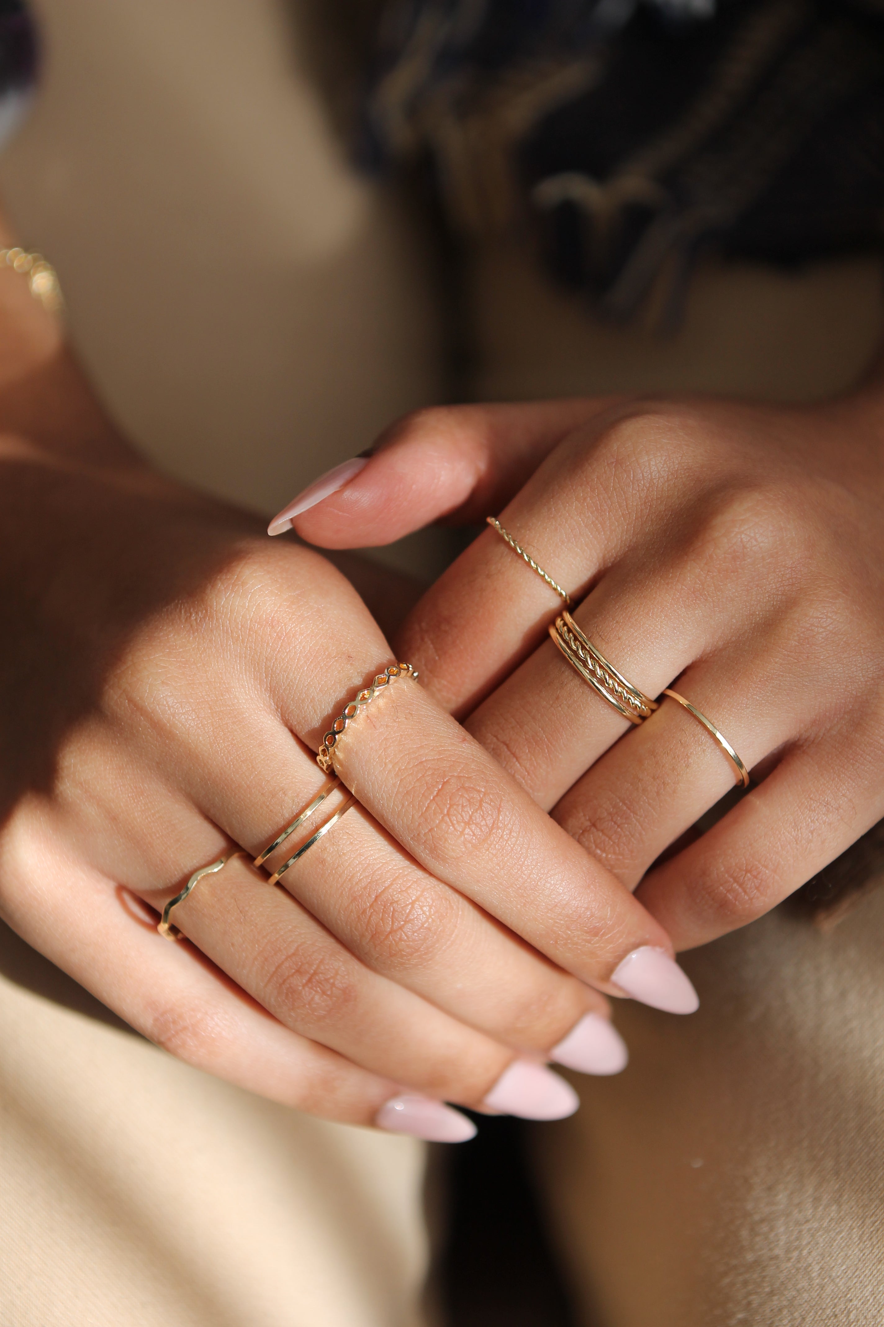 Set of 6 Dainty Rings