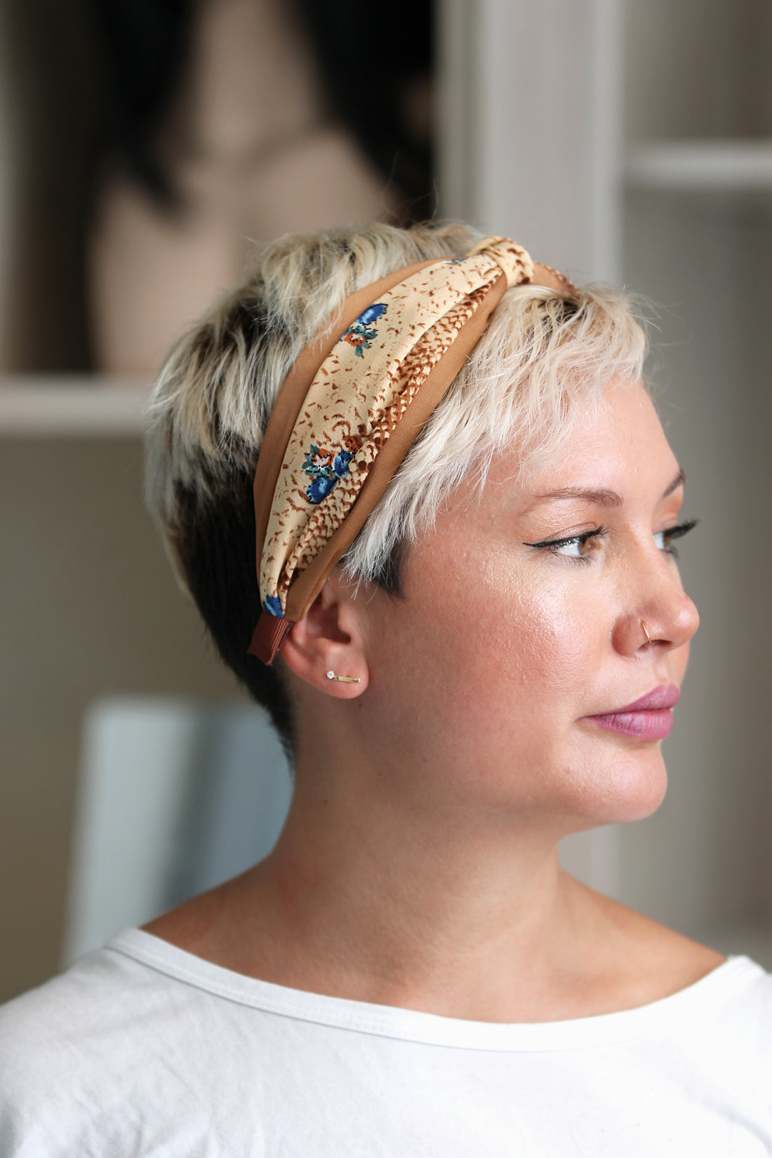 Tan Floral Headband