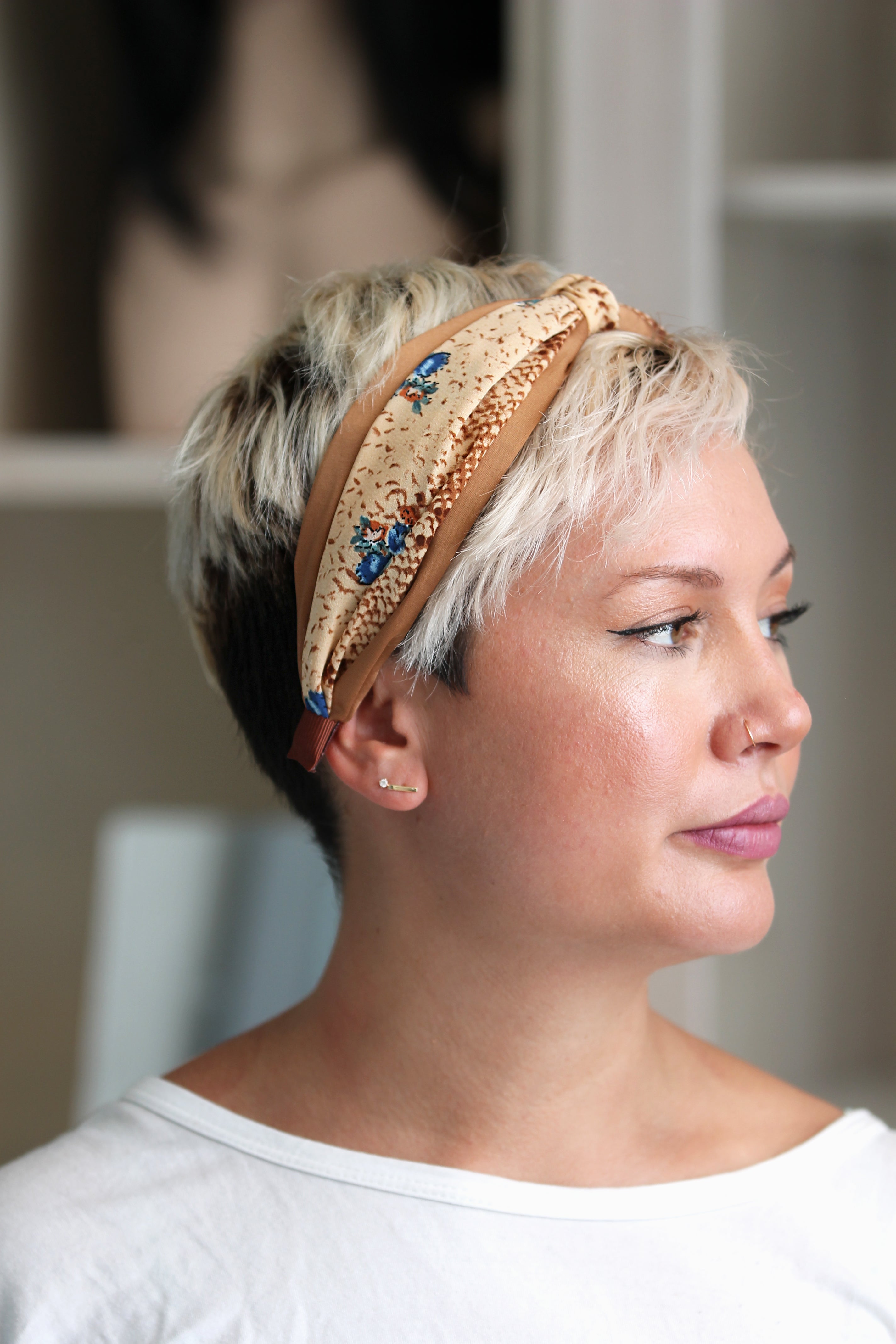 Tan Floral Headband