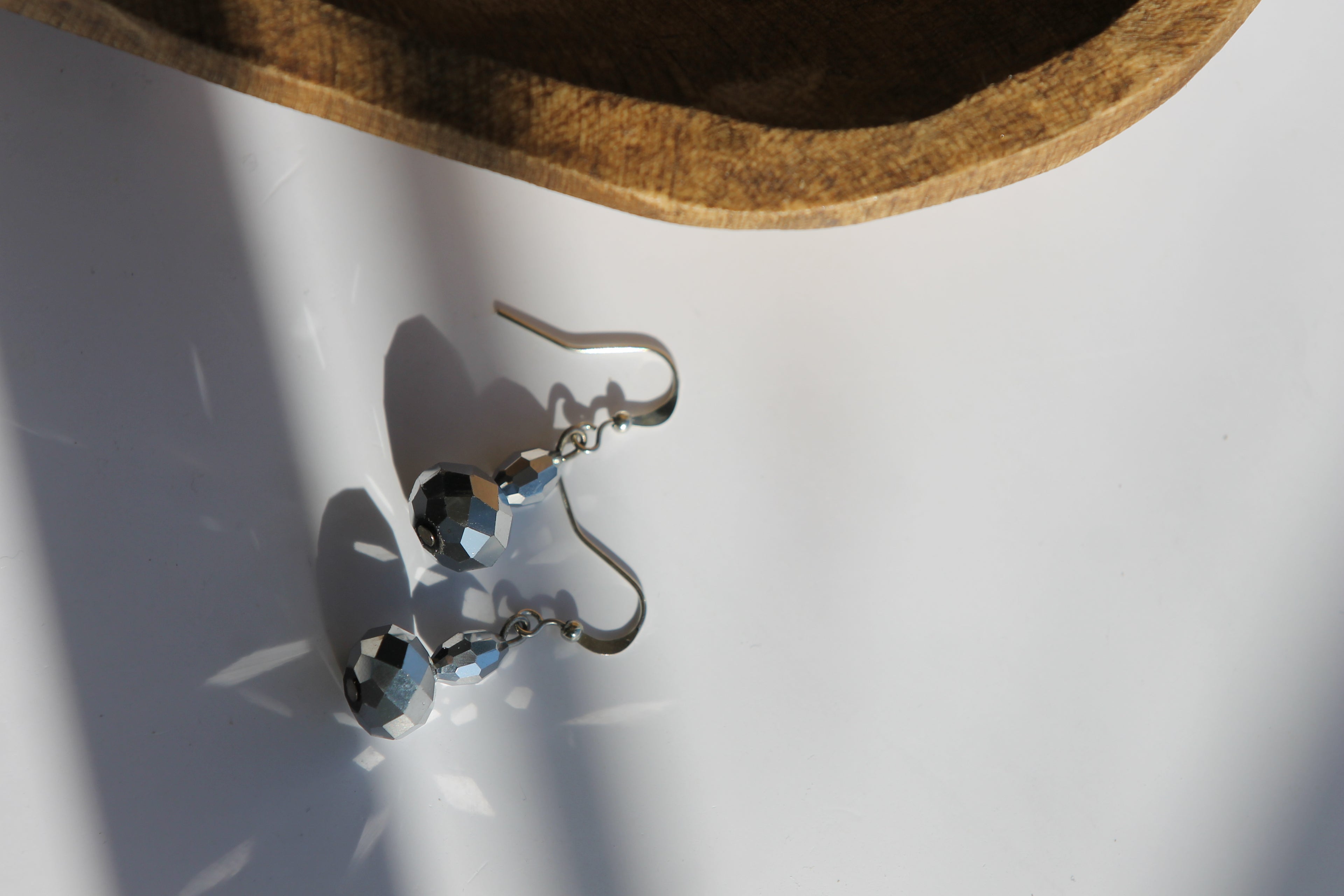 Pendientes Bola Disco Gris