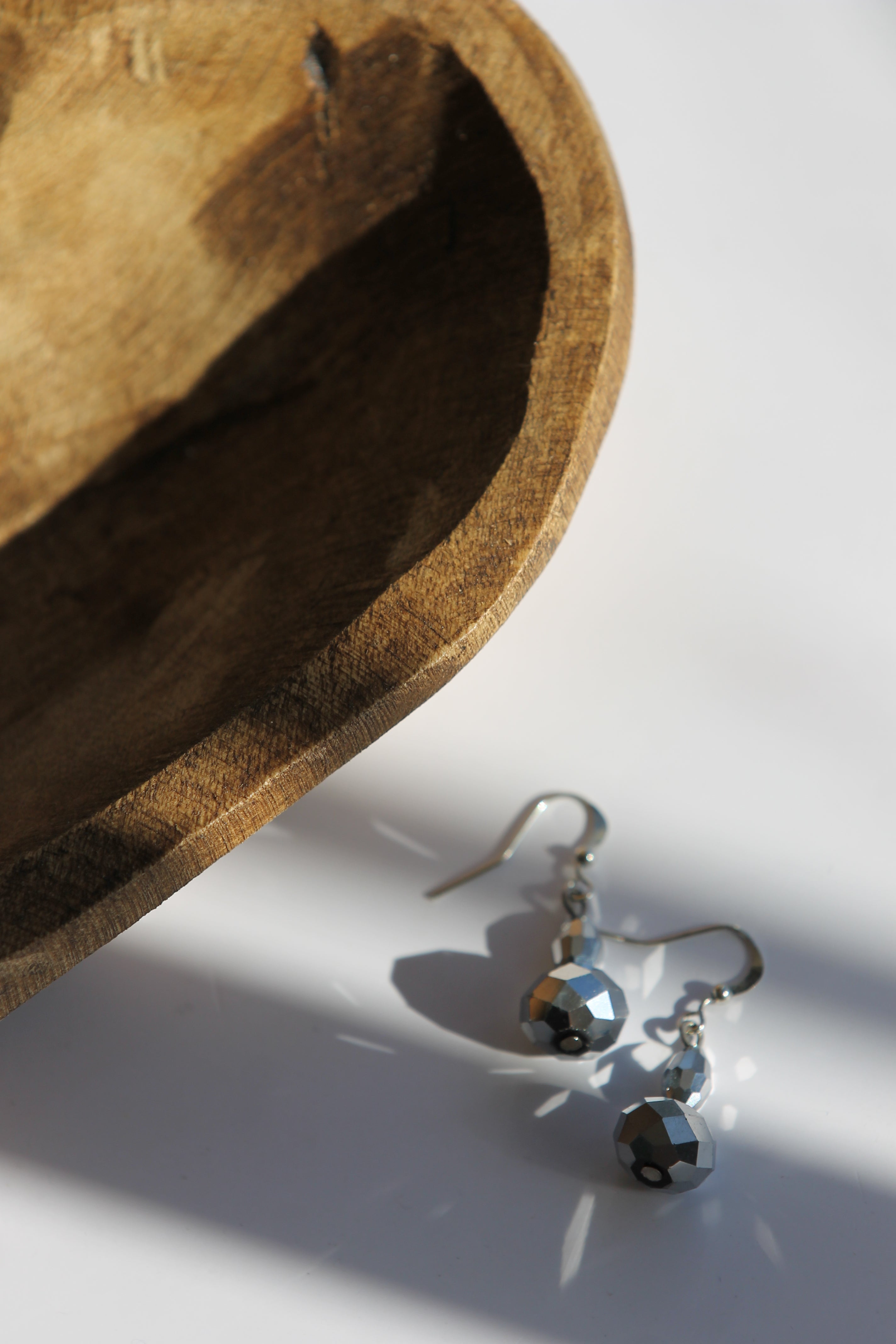 Pendientes Bola Disco Gris