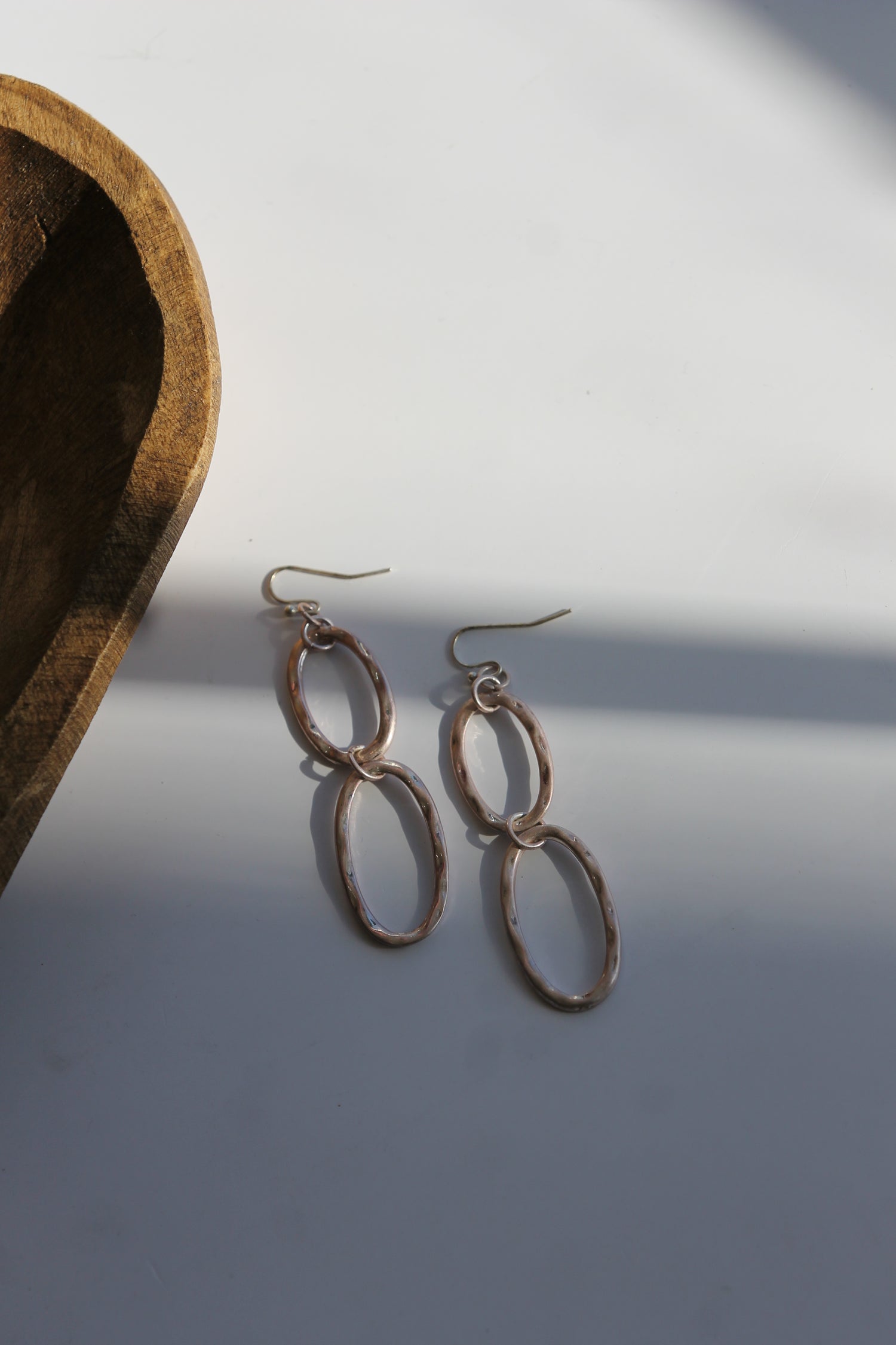 Pendientes de eslabones de cadena de plata