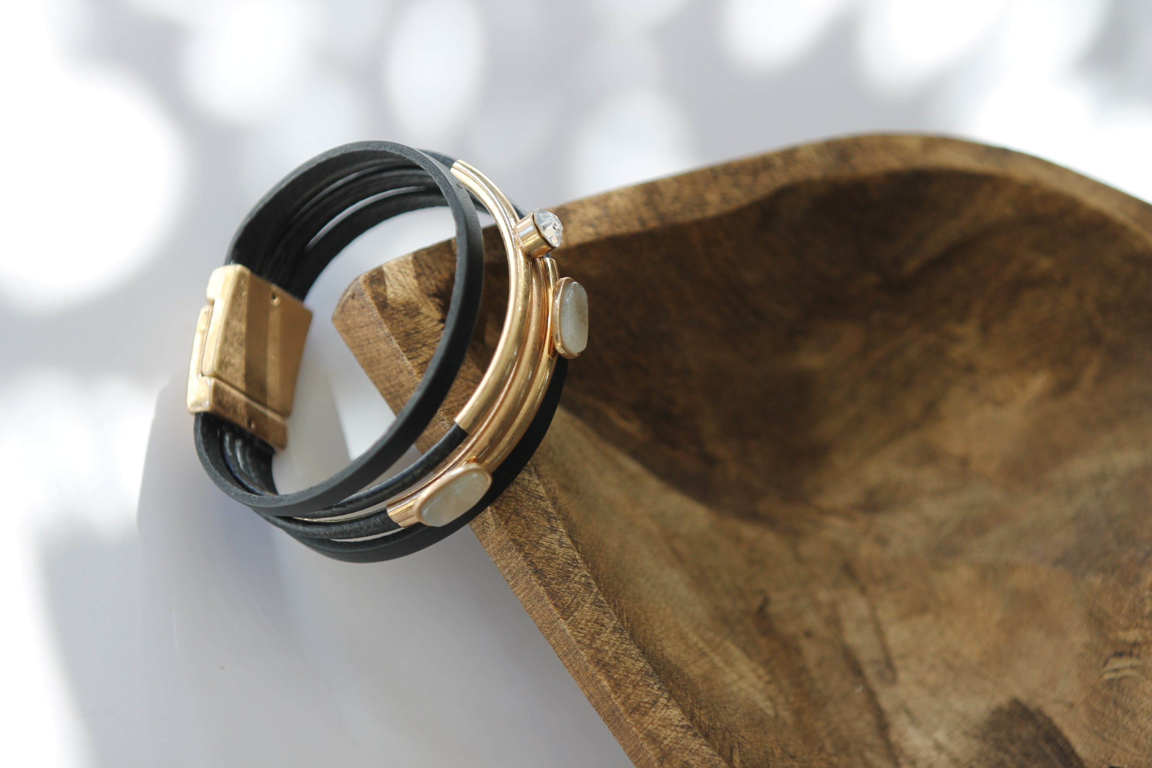 Black and Gold Magnetic Bracelet