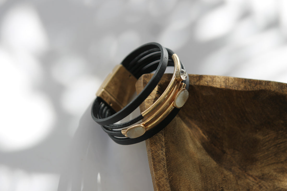 Black and Gold Magnetic Bracelet