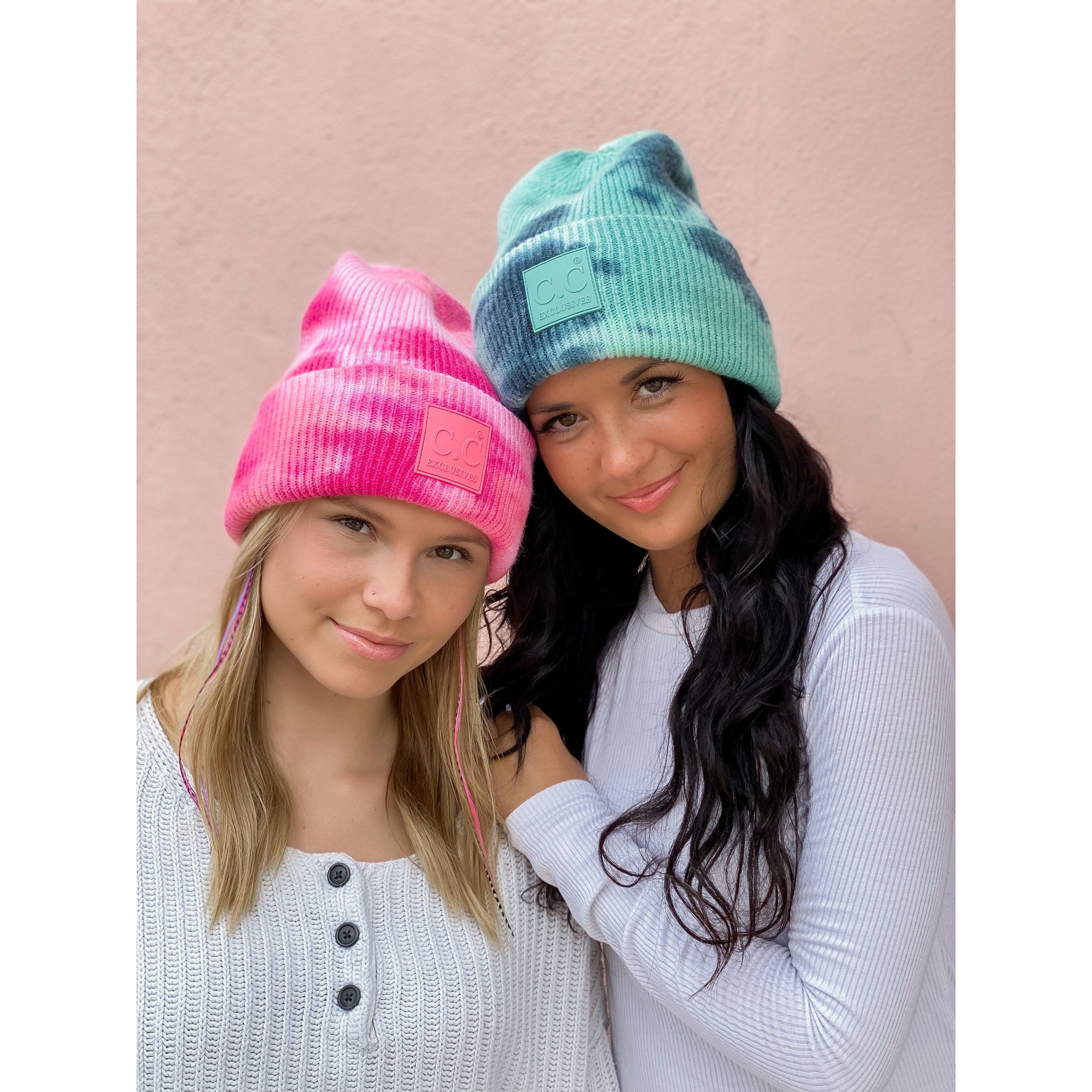 Tie Dye Beanie w/ Rubber Patch- Multiple Colors Available - Hair With A Cause Oncology Boutique