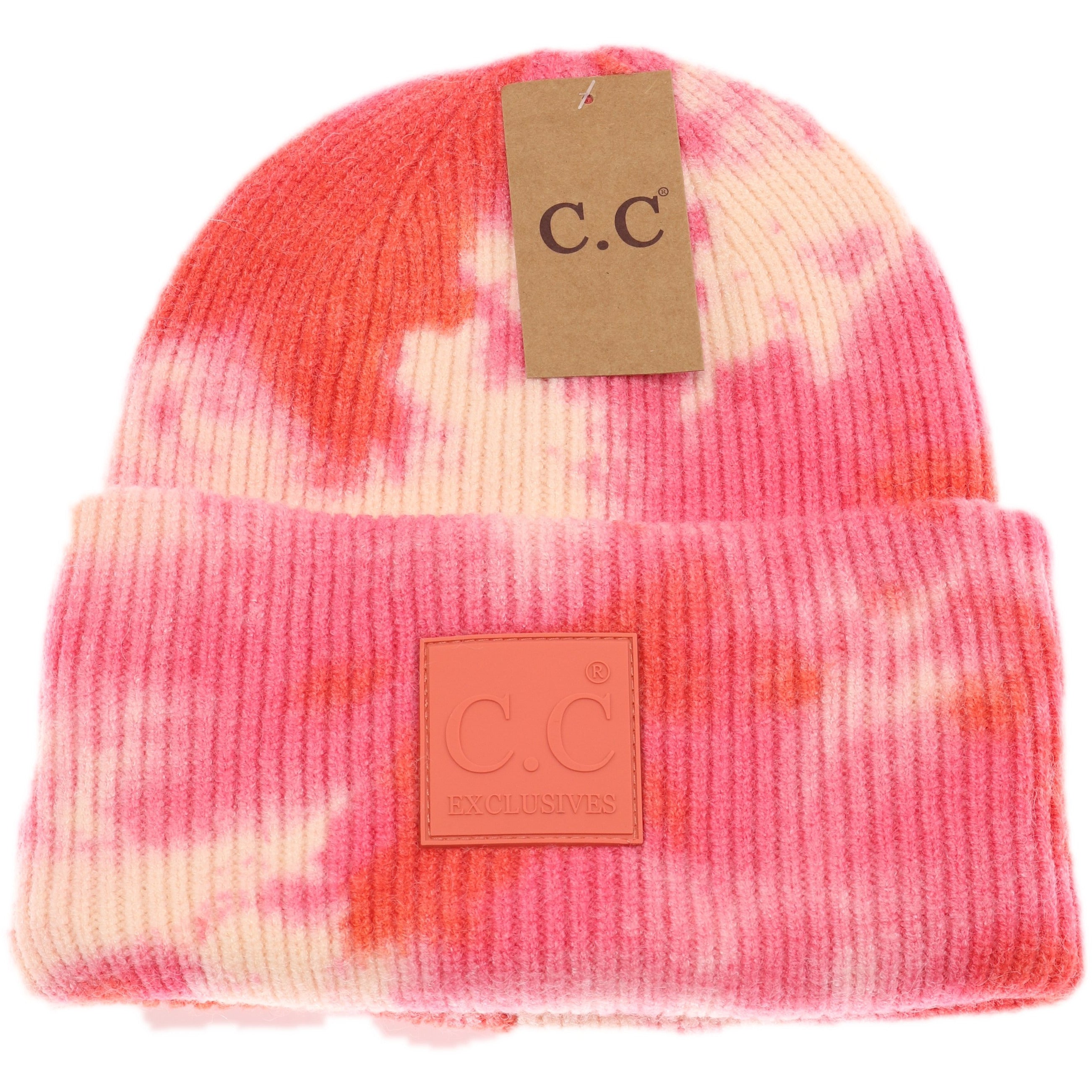 Tie Dye Beanie w/ Rubber Patch- Multiple Colors Available - Hair With A Cause Oncology Boutique