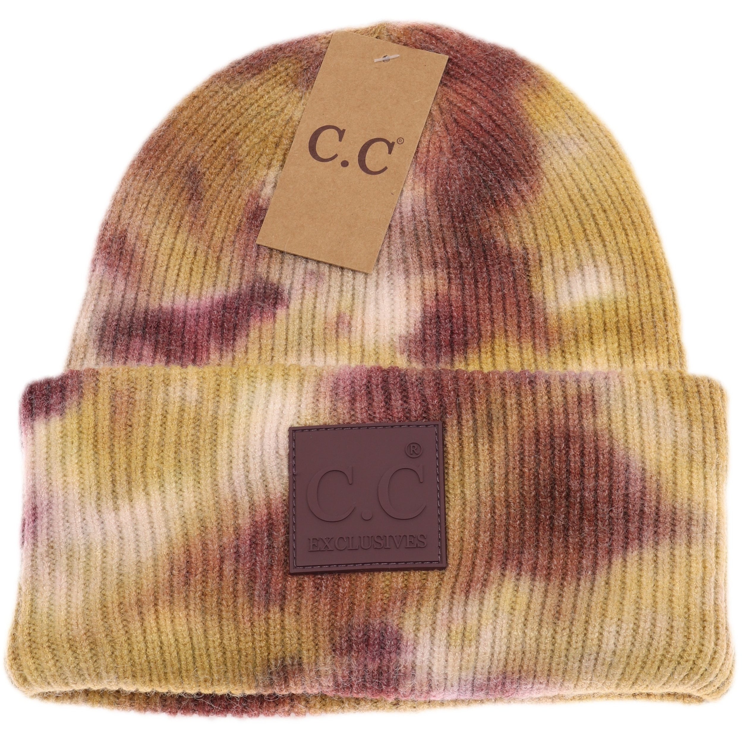 Tie Dye Beanie w/ Rubber Patch- Multiple Colors Available - Hair With A Cause Oncology Boutique