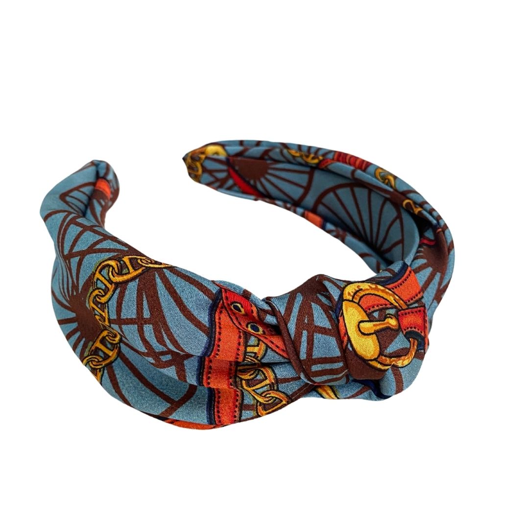 Diadema estampada de seda