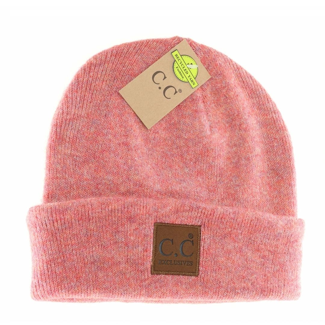 UNISEX SOFT RIBBED LEATHER PATCH C.C. BEANIE - Hair With A Cause Oncology Boutique