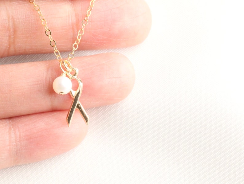 Cancer Ribbon Necklace - Hair With A Cause   Oncology Boutique