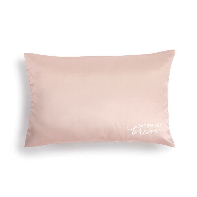 Satin Pillow Case - Wake Up Brave - Hair With A Cause   Oncology Boutique