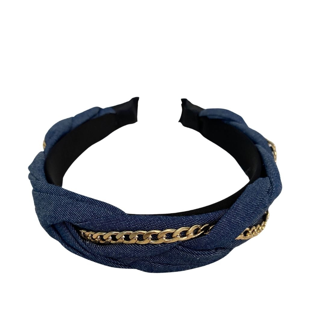 Denim Gold Headband - Hair With A Cause   Oncology Boutique     