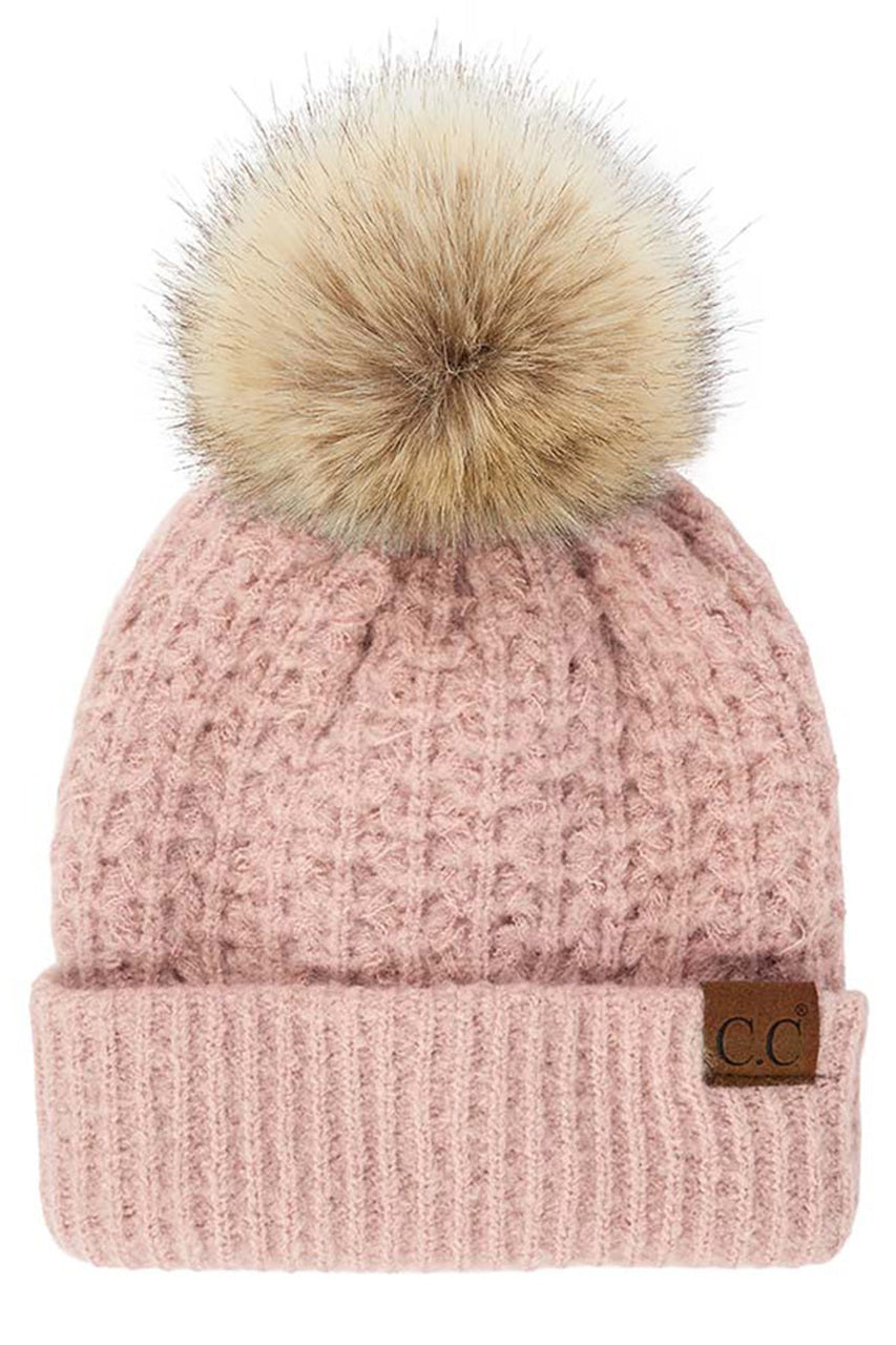 C.C Exclusive Cable Knit Pom Beanie -Multiple colors and styles - Hair With A Cause   Oncology Boutique     