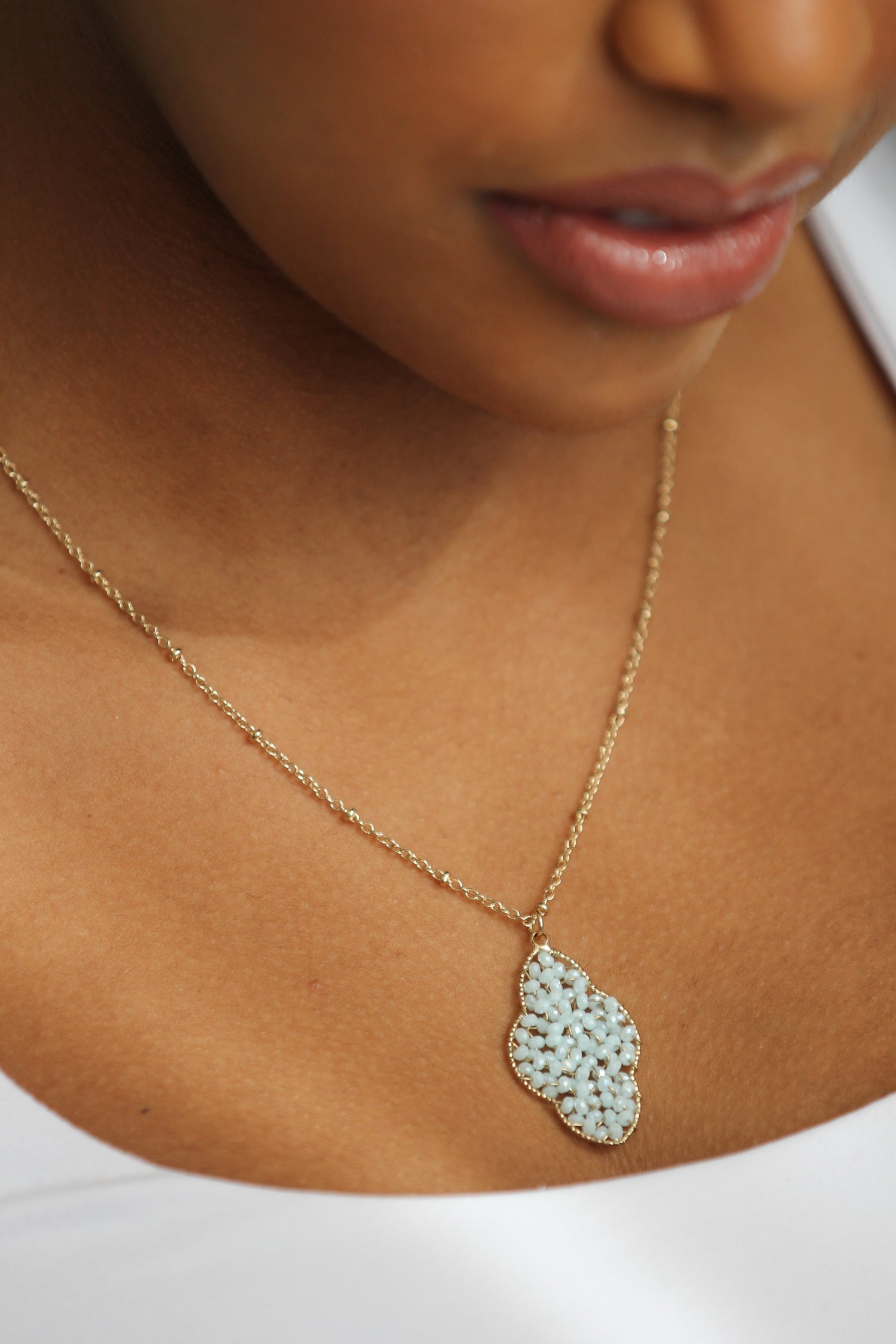 Dainty Sky Blue Crystal Necklace