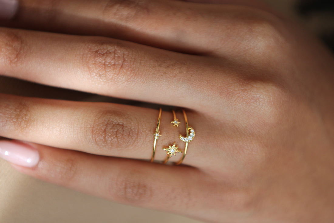 14K Gold-Dipped Crescent Ring