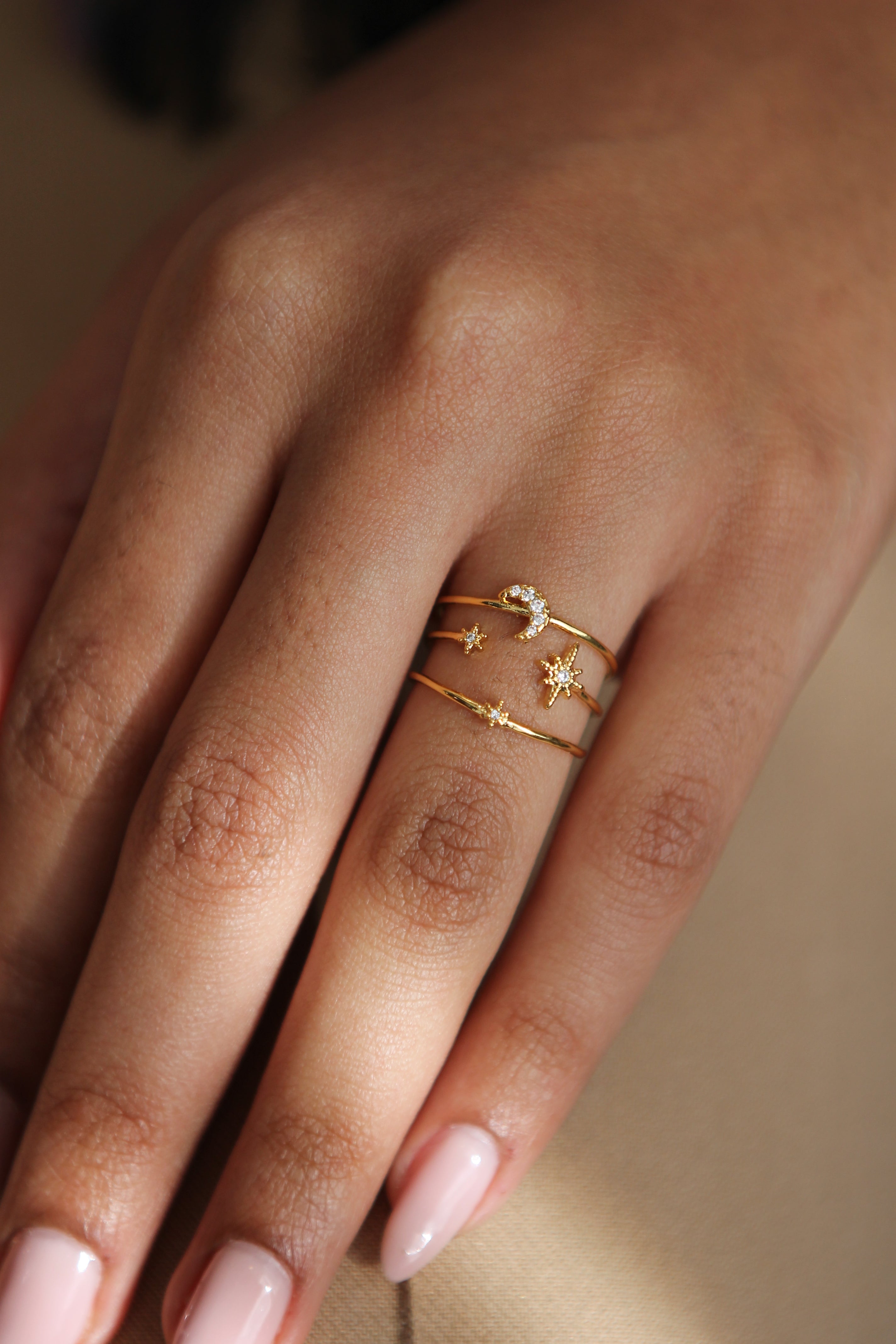 14K Gold-Dipped Crescent Ring