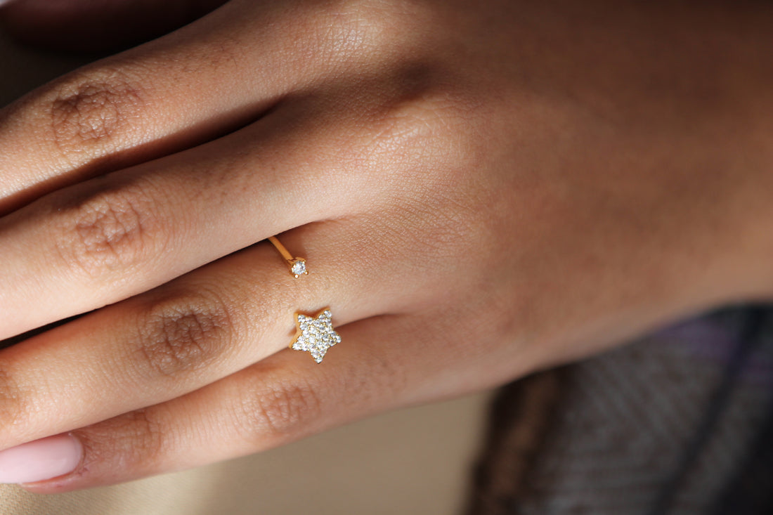 14K Gold-Dipped Starry Night Ring