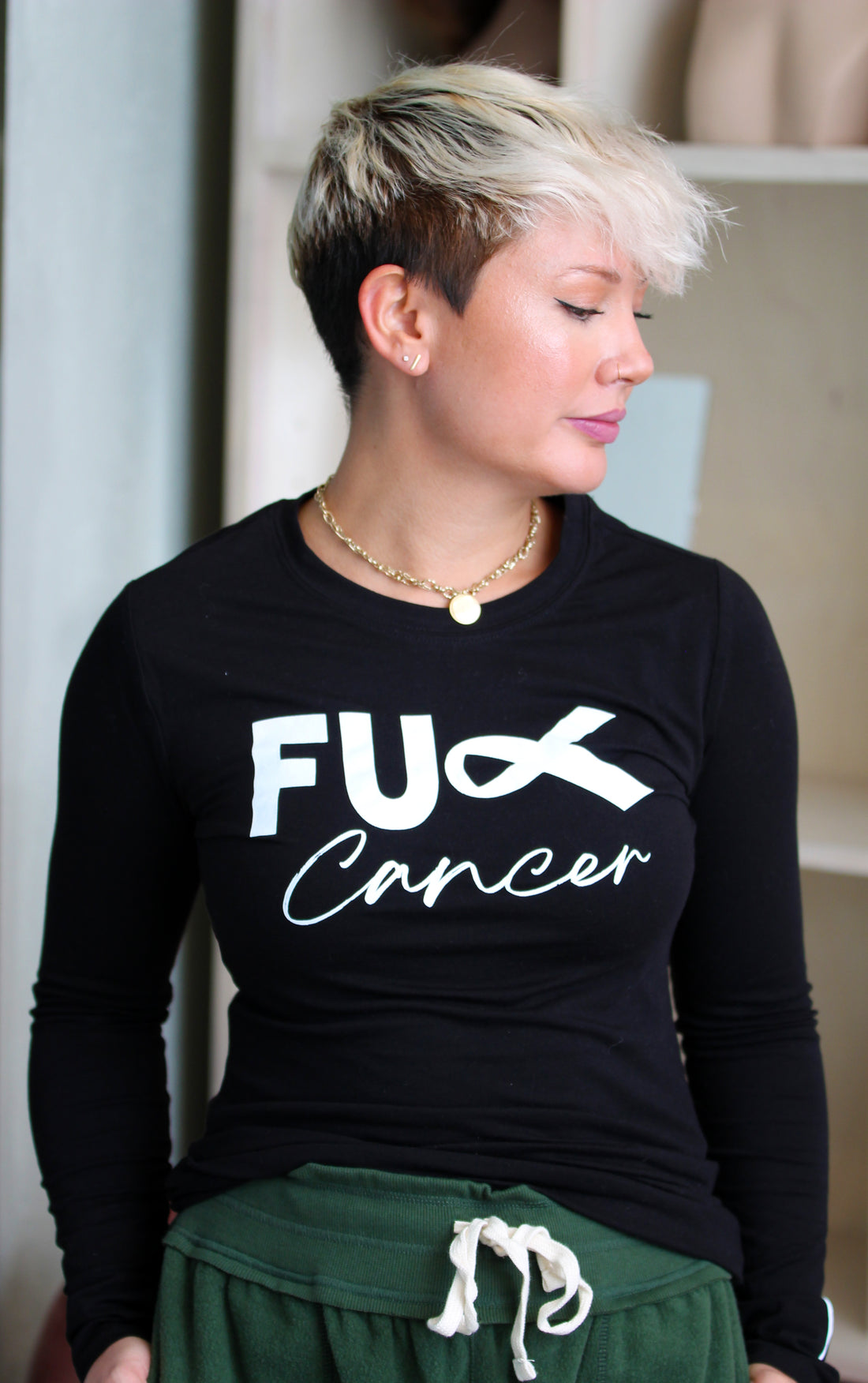 Camiseta de manga larga F*ck Cancer