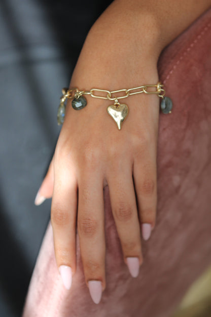 Gold Charm Heart Bracelet