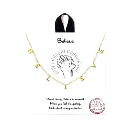 Believe Gold Necklace - Hair With A Cause   Oncology Boutique     