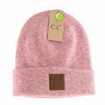 UNISEX SOFT RIBBED LEATHER PATCH C.C. BEANIE - Hair With A Cause   Oncology Boutique     