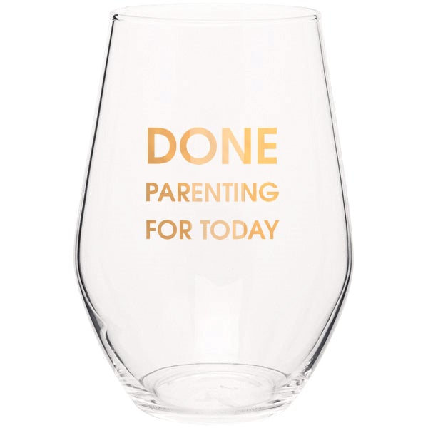 Done Parenting Wine Glass
